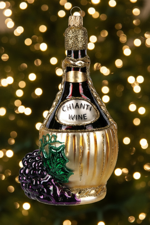 Chianti – Pallina di Natale in Vetro Soffiato Dipinta a Mano