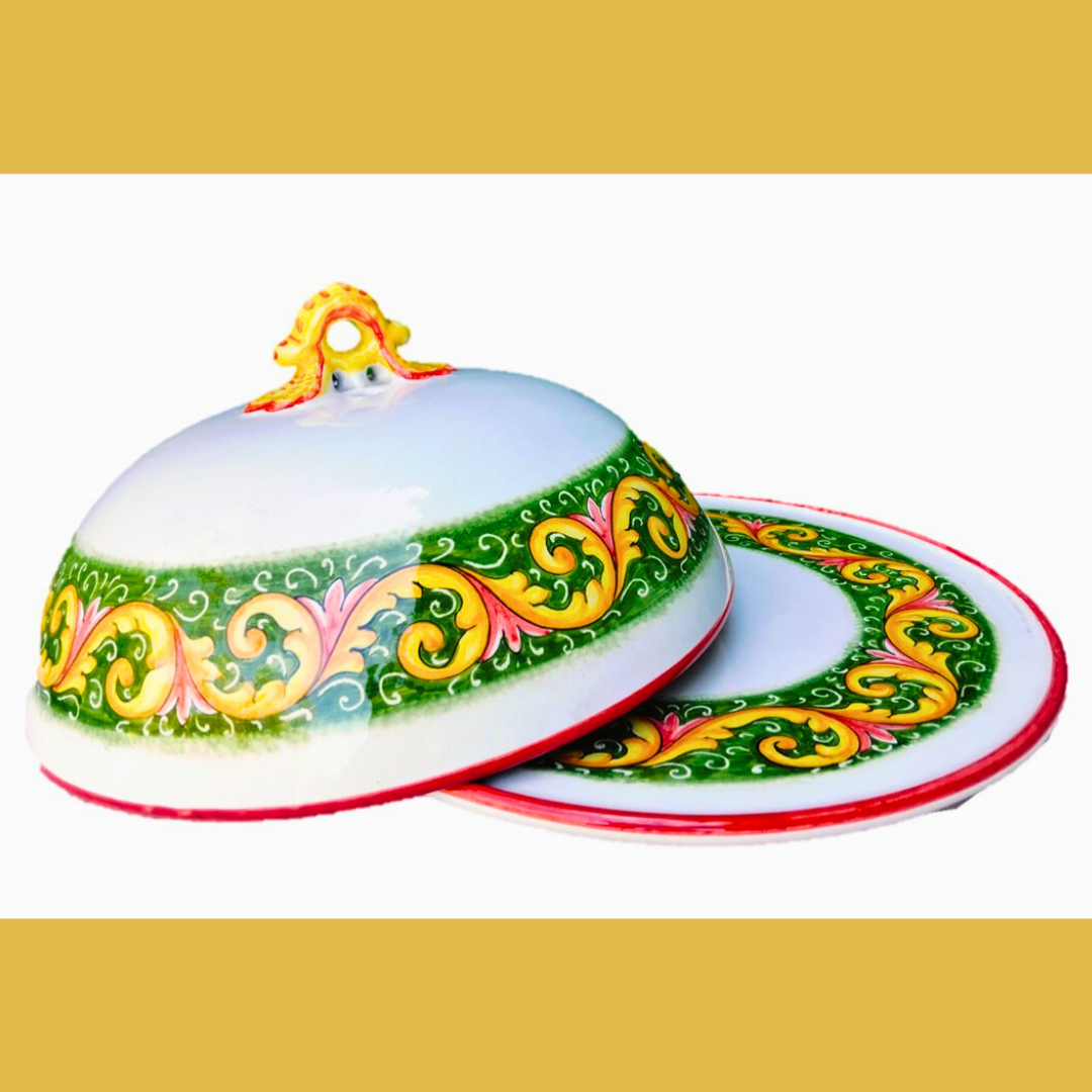 Vassoio con Campana in Ceramica di Deruta