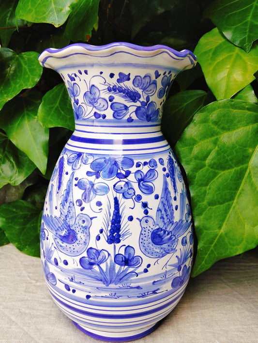 Deruta Majolica Pitcher – Blue Arabesque