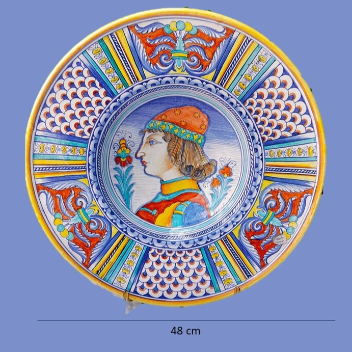 Deruta Majolica "Cavaliere" Renaissance Portrait Plate