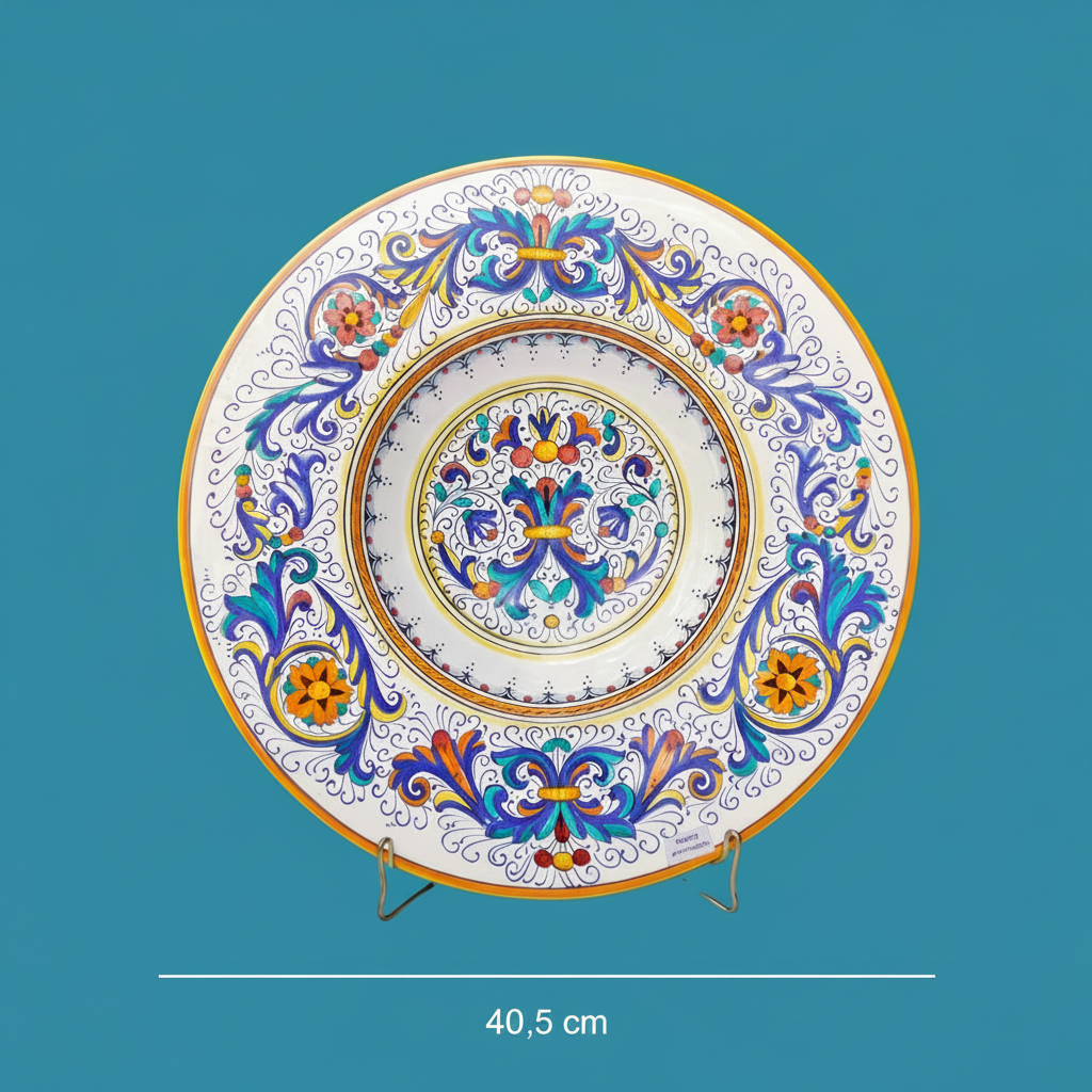 Piatto da Parata in Maiolica di Deruta – Stile Ricco