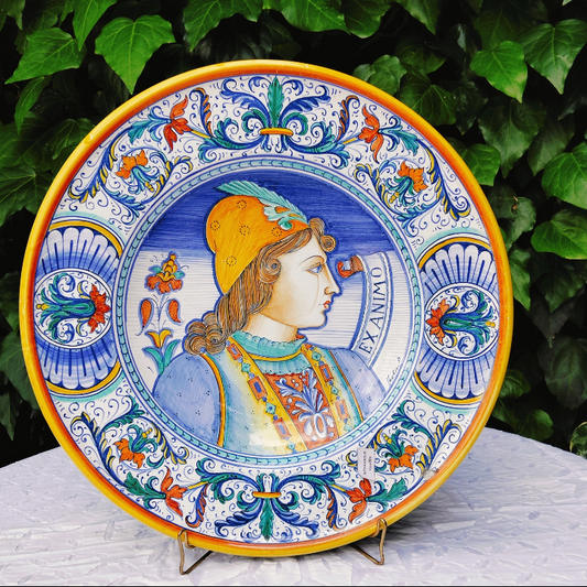 Deruta Majolica Parade Plate – Il Cavaliere « EX ANIMO »