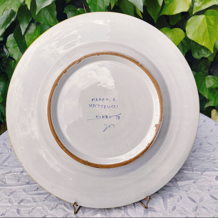 Piatto da Parata in Maiolica di Deruta – Il Cavaliere « EX ANIMO »