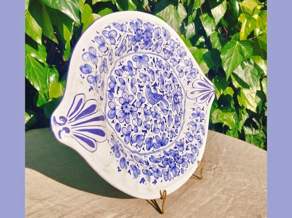 Grande Vassoio Deruta Blu Tradizionale Dipinto a Mano
