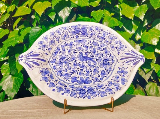 Grande Vassoio Deruta Blu Tradizionale Dipinto a Mano