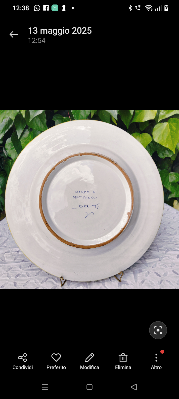 Hand-Painted Deruta Ceramic Plate – Renaissance Portrait, Italian Art (43 cm)
