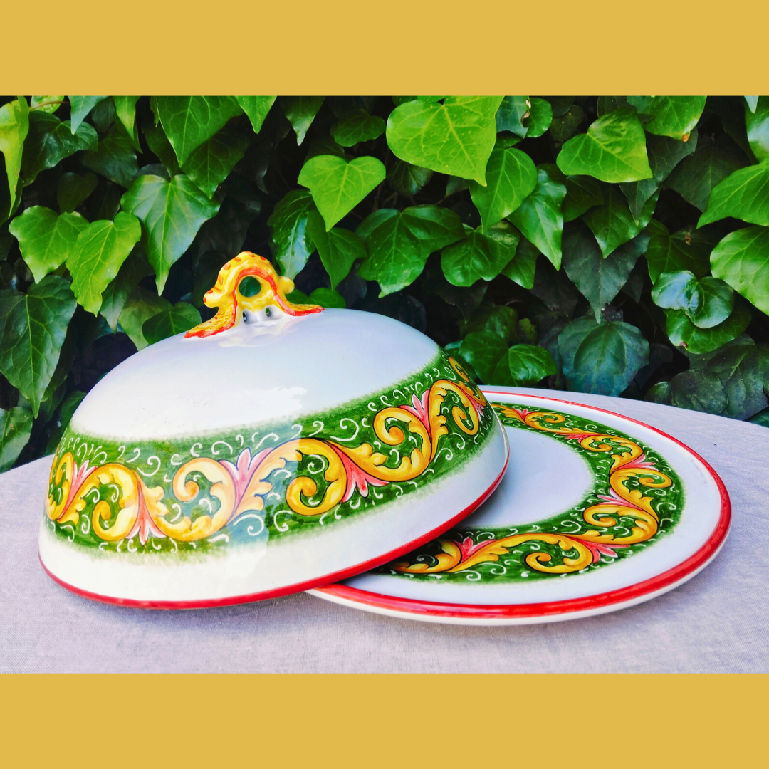 Vassoio con Campana in Ceramica di Deruta