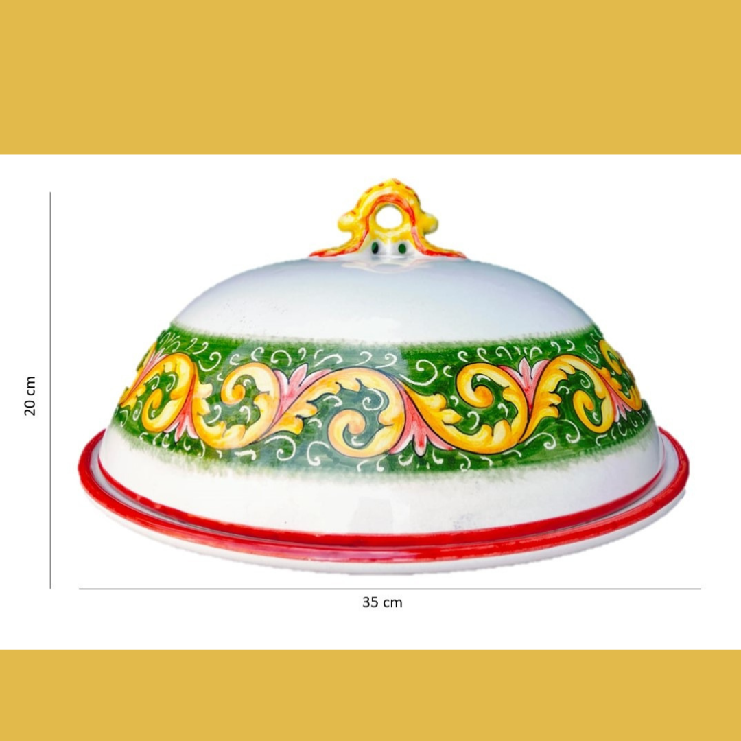 Vassoio con Campana in Ceramica di Deruta
